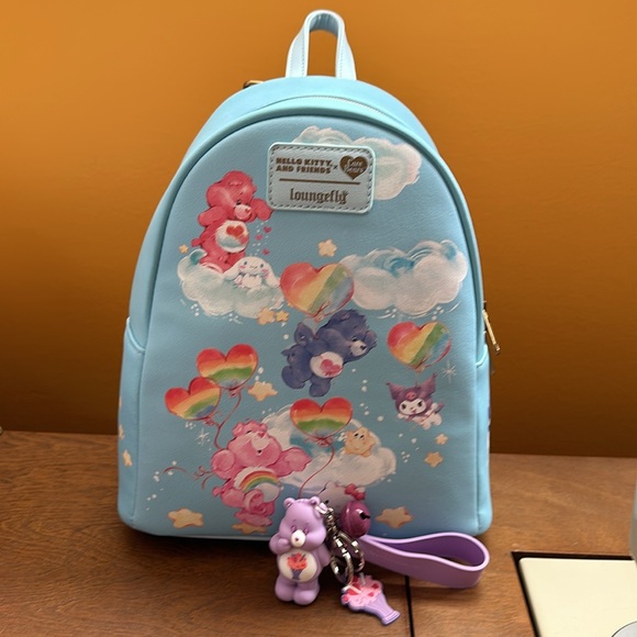 Hello Kitty and Friends Care Bears Loungefly and keychain - Picture 1 of 11